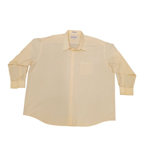 Carlo Pacini Dress Shirt Big Man 22-36/37 Yellow Button Up Long Sleeve Tailored - Picture 2 of 7
